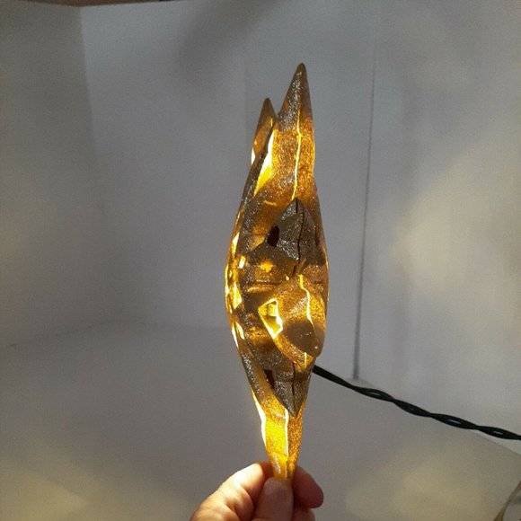STAR CHRISTMAS Lights Up GOLD Tree Topper Window Decor Sparkles Tested Works EUC - Picture 8 of 12